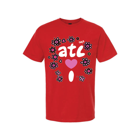 Atl Luv I Floral T-Shirt - Red