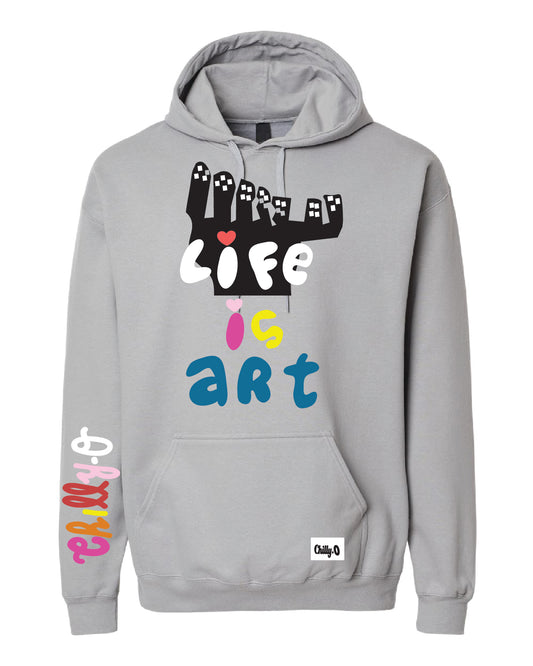 Life is Art Hoodie Grey
